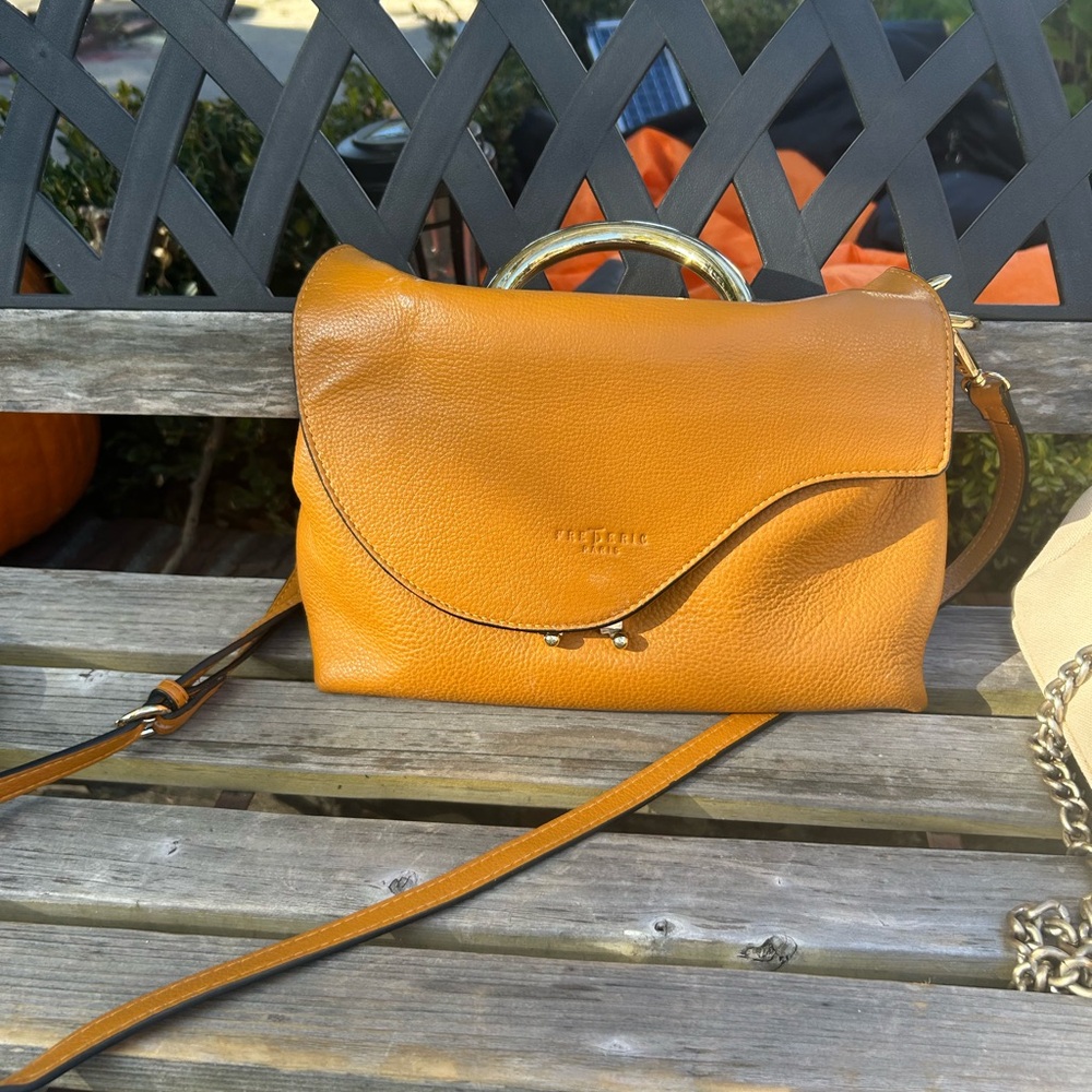 Fossil Women's Orange Leather Crossbody Bag
